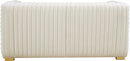 Ravish Cream Velvet Loveseat