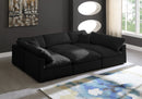 Plush Black Velvet Standard Cloud Modular Sectional
