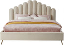 Lily Cream Velvet King Bed