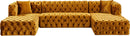Coco Gold Velvet 3pc. Sectional (3 Boxes)