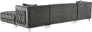 Moda Grey Velvet 3pc. Sectional
