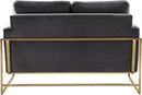 Mila Grey Velvet Loveseat