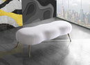 Nube White Faux Sheepskin Fur Bench