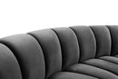 Infinity Grey Velvet 2pc. Modular Sectional