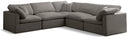 Plush Grey Velvet Standard Cloud Modular Sectional