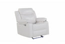 U6026 Blanche White Glider Recliner with LED