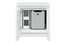 Alina White Nightstand with Cooler, LED, Speaker and USB