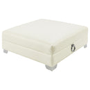 Chaviano Upholstered Ottoman Pearl White - NY Furniture Direct (NY)