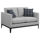 Apperson Cushioned Back Loveseat Light Grey - NY Furniture Direct (NY)