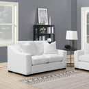 Ashlyn Upholstered Sloped Arms Loveseat White - NY Furniture Direct (NY)