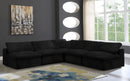 Cozy Black Velvet Cloud Modular Sectional