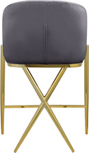 Xavier Grey Velvet Counter Stool