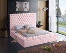Bliss Pink Velvet Queen Bed (3 Boxes)