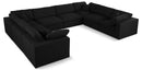 Serene Black Linen Fabric Deluxe Cloud Modular Sectional