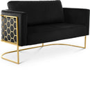 Casa Black Velvet Loveseat
