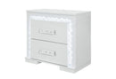 Naomi Silver Marble Nightstand with LED