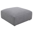 Jennifer Square Upholstered Ottoman Grey - NY Furniture Direct (NY)