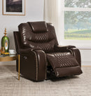 Braylon Brown PU Recliner (Power Motion) - NY Furniture Direct (NY)
