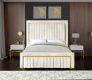 Dolce Cream Velvet Queen Bed (3 Boxes)