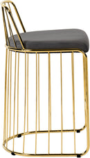 Gio Grey Velvet Stool