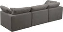 Plush Grey Velvet Standard Cloud Modular Sofa
