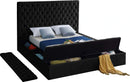Bliss Black Velvet Full Bed (3 Boxes)