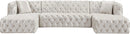 Coco White Velvet 3pc. Sectional (3 Boxes)