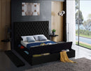 Bliss Black Velvet Full Bed (3 Boxes)