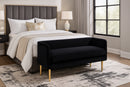 Audrey Black Velvet Bench