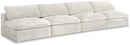 Cozy Cream Velvet Cloud Modular Armless Sofa