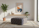 Ariel Grey Velvet Ottoman/Bench