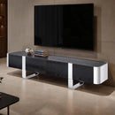 Leknes TV Stand Black w/ Silver Frame