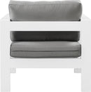 Nizuc Grey Waterproof Fabric Outdoor Patio Aluminum Arm Chair