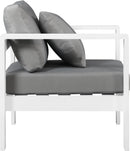 Nizuc Grey Waterproof Fabric Outdoor Patio Aluminum Arm Chair