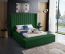 Kiki Green Velvet Queen Bed (3 Boxes)