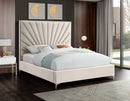 Eclipse Cream Velvet Queen Bed