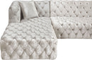 Coco White Velvet 3pc. Sectional (3 Boxes)