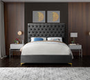 Cruz Grey Velvet Queen Bed
