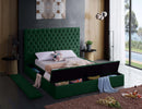 Bliss Green Velvet King Bed (3 Boxes)
