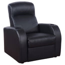 Cyrus Home Theater Upholstered Recliner Black - NY Furniture Direct (NY)