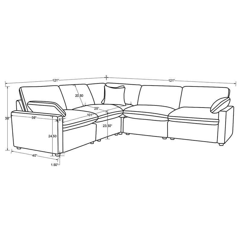 Collins Modular Power Reclining Sectional Sofa Set Grey