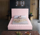 Bliss Pink Velvet Queen Bed (3 Boxes)