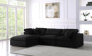 Serene Black Linen Fabric Deluxe Cloud Modular Sectional