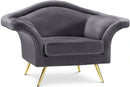 Lips Grey Velvet Chair