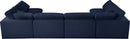 Serene Navy Linen Fabric Deluxe Cloud Modular Sectional