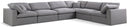 Serene Grey Linen Fabric Deluxe Cloud Modular Sectional