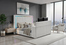 Elias Grey Bed with Immersive Sound Speaker, LED, TV Lift and Fp