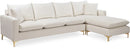 Naomi Cream Velvet 2pc. Reversible Sectional