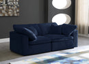 Cozy Navy Velvet Cloud Modular Sofa