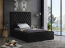 Bliss Black Velvet Twin Bed (3 Boxes)